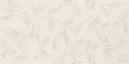 3D Wall Carve Leaf White 40 x 80 tile